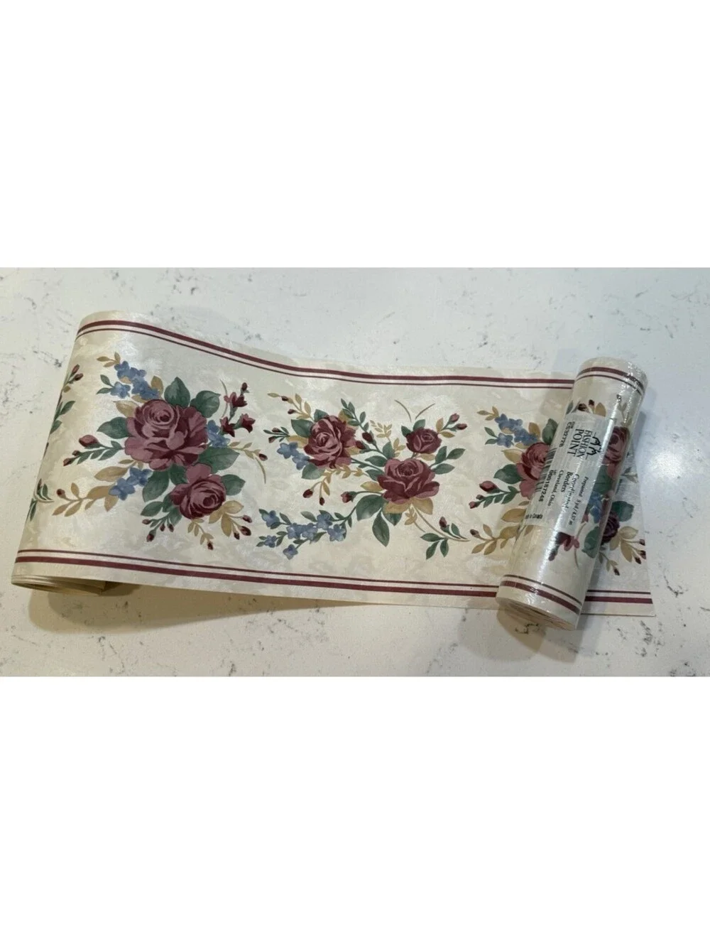 Fashion Point Prepasted Wallpaper Border Roses 1 Roll 5 Yards NEW Vintage Lowe’s